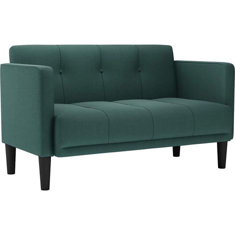 Divano Sofa Divanetto Verde Scuro 111 cm in Tessuto (1/5)