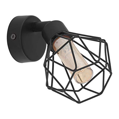 Faretto Spot Led da Parete Vintage con Griglia Nera Zapata 1 Eglo (1/4)