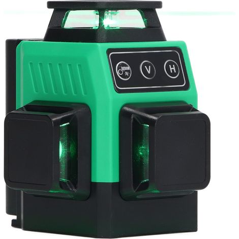 Niveau laser autonivelant à 12 lignes vertes, télécommande, prise UE 100-240 V (1/5)