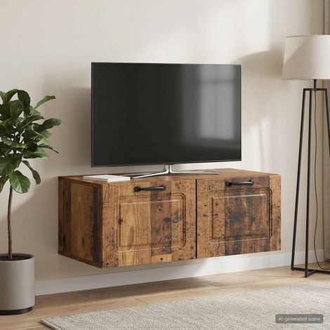 Wandmontierter TV-Schrank Altholz 78,5 x 41 x 30 cm (1/5)
