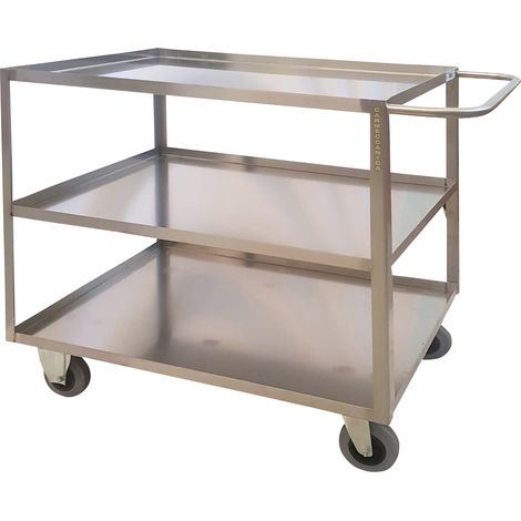 Portatutto Grande a 3 piani in Acciaio Inox con Ruote Girevoli