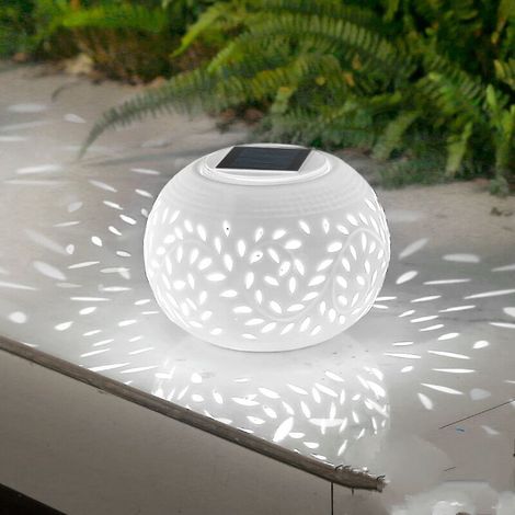 Lampe  solaire mode couleurs ou blanc（céramique） (1/4)