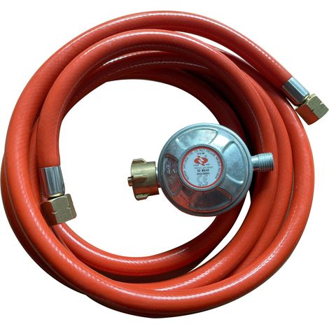 Teamson Home DE Propangasregler und Schlauch für Gas-Feuerstellen, Standard-Klip und Passend für Bis zu 13 kg Gasflasche mit Ein-/Aus-Schalter (1/5)