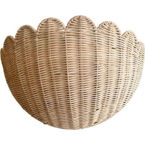 1 Panier Suspendu En Osier, Bord Festonné, Tissage Naturel, Pour Cuisine Salle De Bain Salon (1/5)