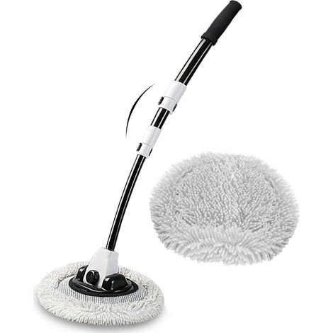 15° Tilting Car Wash Brush 40" Aluminum Alloy Telescopic Microfiber Chenille Brush with Handle for Camping, Vehicle, SUV, Truck, Caravan, RV, Anti-Scratch Bodywork (1/5)