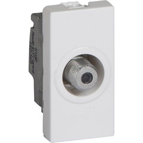 Prise télévision type F Mosaic 1 module blanc LEGRAND 078790 (1/5)