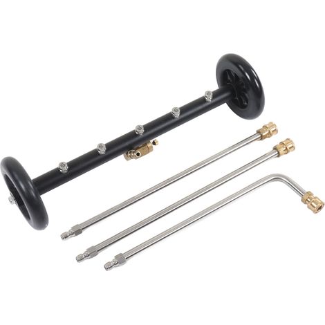 Nettoyeur de châssis haute pression 4000 psi 2 en 1 avec balai à eau et 3 rallonges pour balcon et cour, 5 trous (1/5)