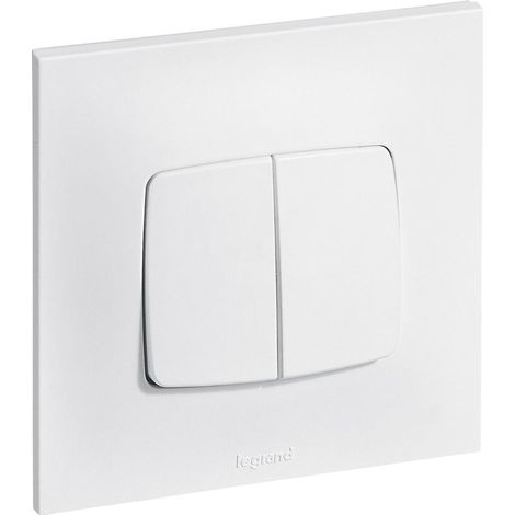 [JAMAIS UTILISÉ] Interrupteur va et vient + poussoir 10A complet - Neptune - Blanc - Legrand