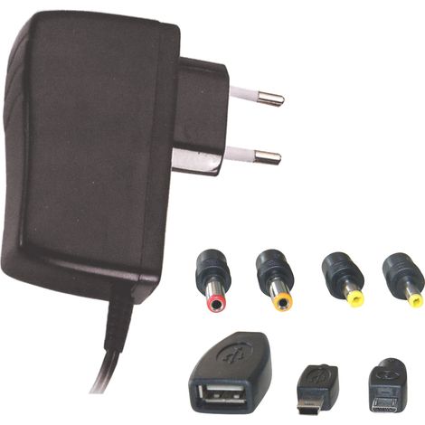 AP5A Alimentatore Switching 5V 2.5A 6 plug/USB/Mini USB