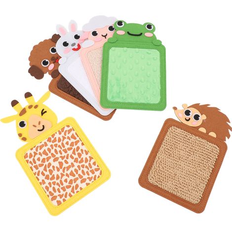 Lot de 6 tapis sensoriels texturés et ludiques pour enfants autistes, motifs d'animaux mignons, pour décorer les murs des tout-petits. (1/5)
