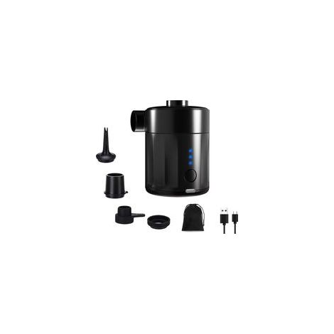 Pompe À Air Électrique Portable pour Gonflables, Pompe À Air Rechargeable pour Matelas Gonflable - Mini Pompe 2-en-1 avec 4 Embouts Et Sac De Rangement - pour Matelas, Piscine (1/5)