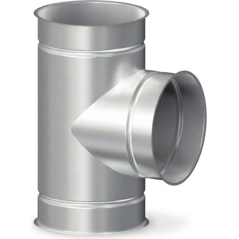 MAKA Raccordo a T 90° Canale Aria Zincato Svasato Derivazione Ø 130 mm sp. 0,6 mm (1/5)
