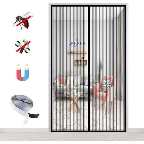 Magnetisches Moskitonetz für Terrassentüren, 70 x 200 cm, schwarz (1/3)