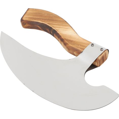 Hache à Pizza Viking Grand Format, Couteau de Cuisine en Acier Inoxydable, Manche en Bois, Coupe Facile et Polyvalente, Idéal pour Décorer vos Plats (1/5)
