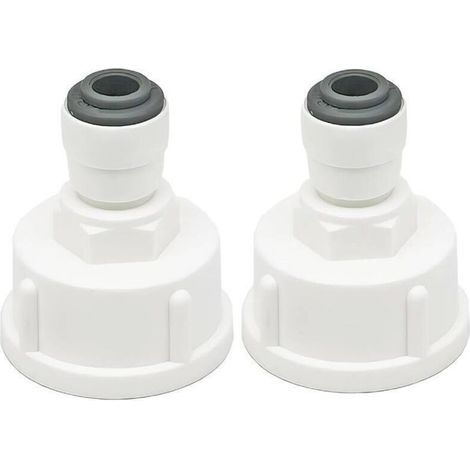 Connecteur de conduite d'eau pour réfrigérateur, 2 pièces, connecteur rapide 1/4" converti en connecteur femelle 3/4", double joint, connecteur rapide pour filtre à eau