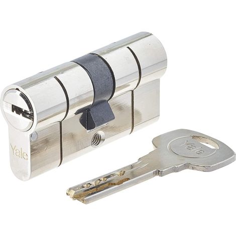 Cylindre de Serrure Débrayable 30x30 mm, 10 Goupilles - Porte Extérieure, Porte Intérieure, Porte d'Entrée - YC2100-5 Clés réversibles, nickelé (1/5)
