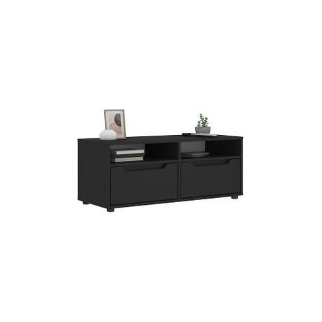 Meuble TV VISNES noir 100x40x38 bois d'ingénierie (1/5)
