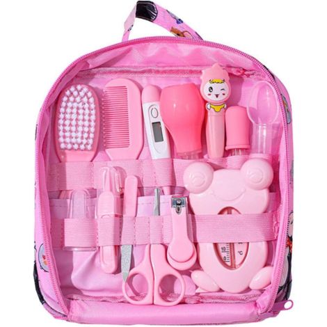 Baby-Pflegetaschen-Set, Baby-Nagelknipser, 13-teilig, tägliches Reinigungsset, Pflegeset (Rosa, Einheitsgröße) – RAPANDA (1/5)