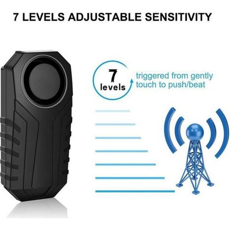 Alarme Vélo - Anti-Vol Sans Fil 113 dB Étanche IP55 - Pour Vélo Moto Scooter Voiture - Télécommande 20 M - 3 Piles AAA (1/4)