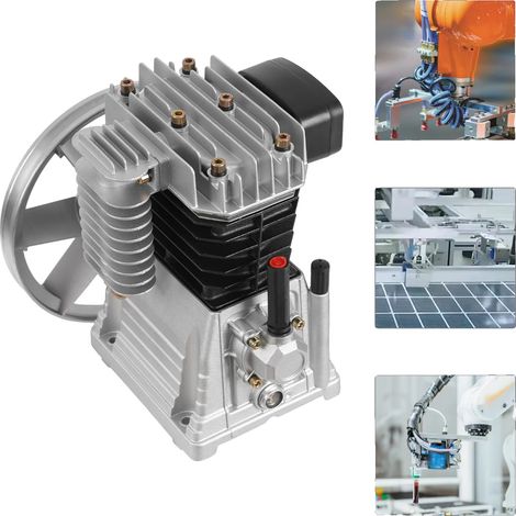 Pièces de rechange pour compresseur d'air, 66 gallons/min d'échappement, compatible 3HP, aluminium et fer durables, comprend des vannes d'aspiration et d'échappement (1/5)