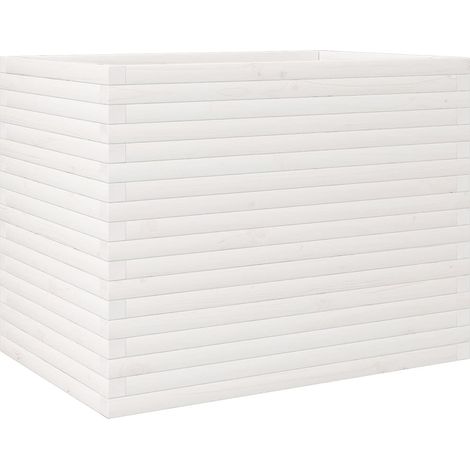 Maison Exclusive - Jardinière blanc 90x60x68,5 cm bois de pin massif