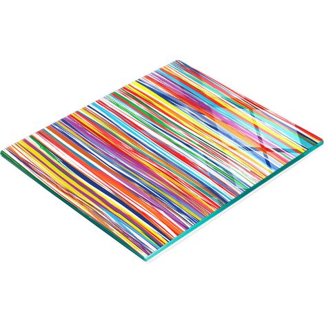 Tabla decorativa de cristal para servir aperitivos, rayas de colores, 60x52 cm (1/5)