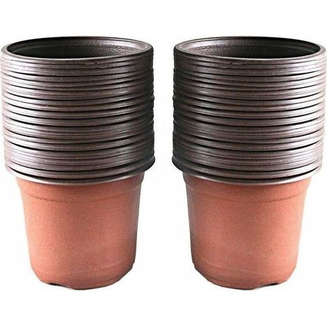 100 Pots en Plastique pour Semis et Plantes, Diamètre 10 cm, Idéal pour Jardinage Intérieur et Extérieur (1/5)