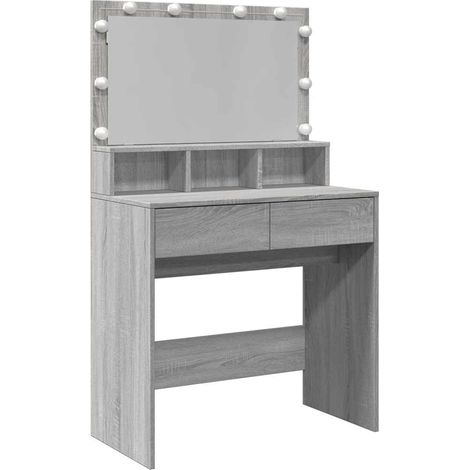 Maison Exclusive - Schminktisch mit LED-Beleuchtung Grau Sonoma 8