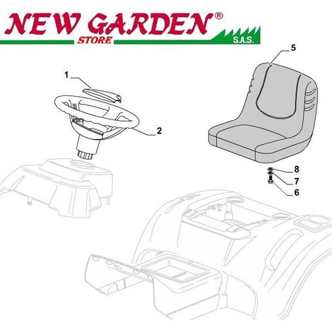 Esploso sedile e volante trattorino SD98 XD170HD CASTELGARDEN 2002-13 2 VOLANTE