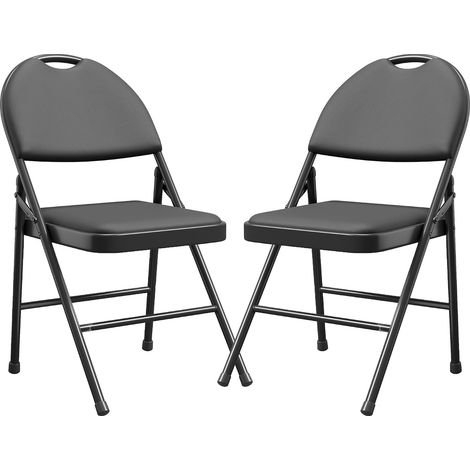 chaises pliables lot 4 simili cuir beige structure métal maison bureau (1/5)
