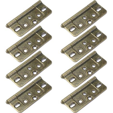 Lot de 8 charnières de porte sans mortaise de 7, placard(bronze) (1/4)