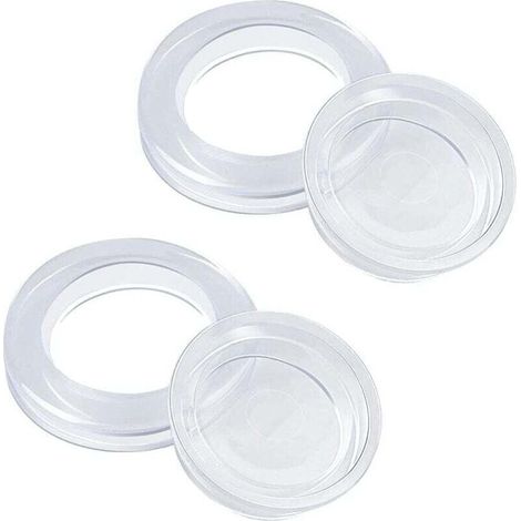 2 Pièces Anneau de Trou pour Parasol de Table Terrasse, Bague et Bouchon en Silicone 4,2 cm, Accessoire de Support de Parasol pour Table de Jardin, Verre ou Plage (Blanc) (1/4)