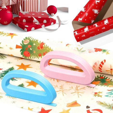 Lot de 2 coupe papier cadeau pour Noël, mini coupe papier, coupe papier cadeau, anniversaire, pour rouleaux de papier, cutter pour papier cadeau (1/5)