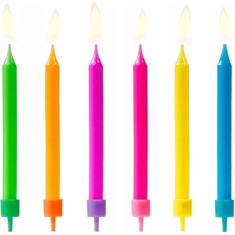 Bunte Geburtstagskerzen, 6 Stück.