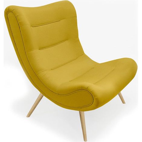 Fauteuil scandinave Tissu Jaune