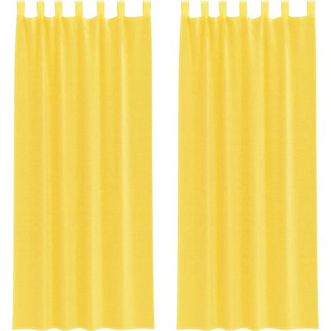 Rideaux en voile avec boucles 2 pcs jaune 140x260 cm CFW62478 (1/5)