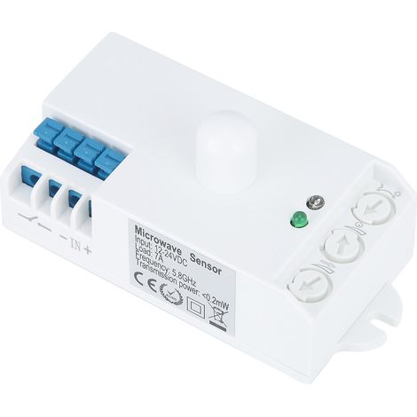 Interrupteur à induction corporelle intelligent 5,8 GHz, capteur de lumière radar à micro-ondes, alimentation CC 12-24 V (1/5)