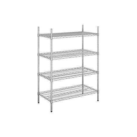 kaiserkraft Scaffale grigliato in filo d'acciaio cromato (1/4)