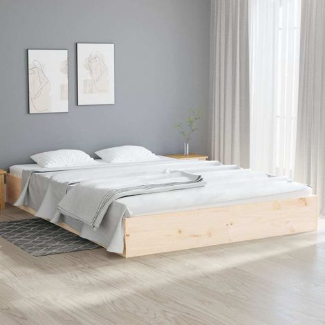 Cadre de lit sans matelas bois massif 120x200 cm (1/5)