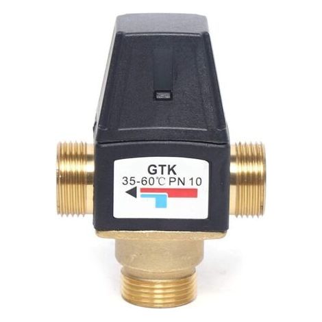 Professional Brass Cold/Hot Water Mixer, DN20 Male Thread 3 Way Brass Thermostatic Mixer Tap for Shower System Solar Water Heater Temperature Control (1/5)