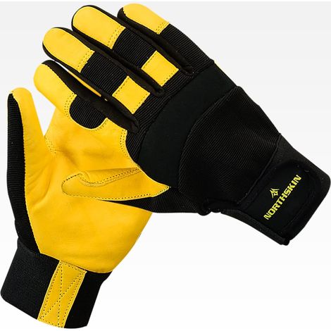 Gants De Travail - Cuir De Vachette - Paume Épaisse Anti-épines - Poignet Velcro Réglable - Respirant - Pour Jardinage Construction Mécanique Conduite - Lot De 1 (1/5)