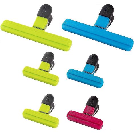 Lot de 6 pinces robustes et réutilisables pour sacs de congélation - Fermeture hermétique pour la conservation des aliments, idéales pour la cuisine et la maison (1/5)