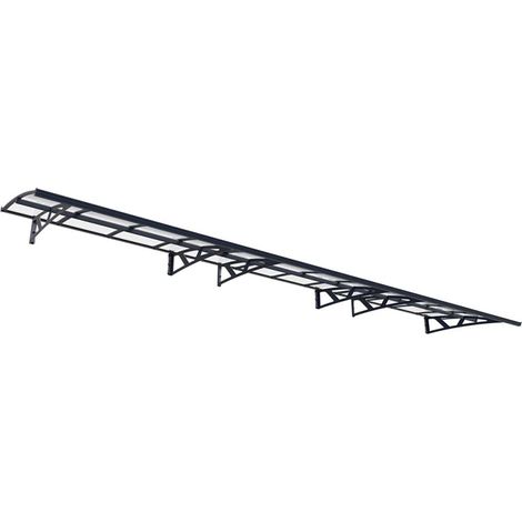 Patio Cover Amsterdam Door Awning Canopy 6690 Clear - Acrylic - L670.5 x W139 x H33 cm - Grey