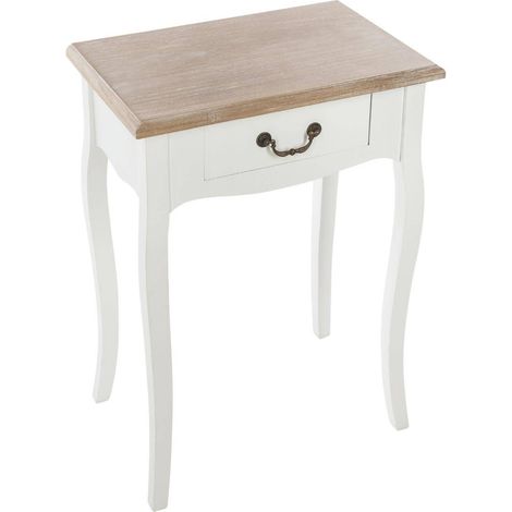 Mesita de noche 'Chrysa' - blanco y madera - Atmosphera créateur d'intérieur (1/5)