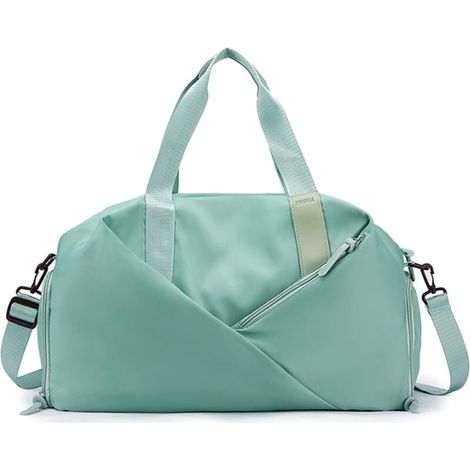 Sac de sport unisexe avec compartiment à chaussures - Poche de rangement étanche - Pour entraînement, natation, yoga, Vert, Multifonctionnel, élégant, minimaliste (1/4)