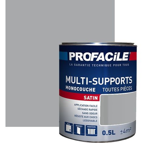 Peinture intérieure multi-supports, satin, murs, plafonds, boiseries, radiateurs, sans odeur, plusieurs teintes PROFACILE A7AAAA 0.5 litre