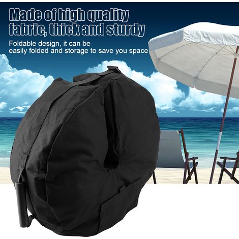 Base de parasol lestée sac de sable rond pour parasol de terrasse extérieur (1/5)
