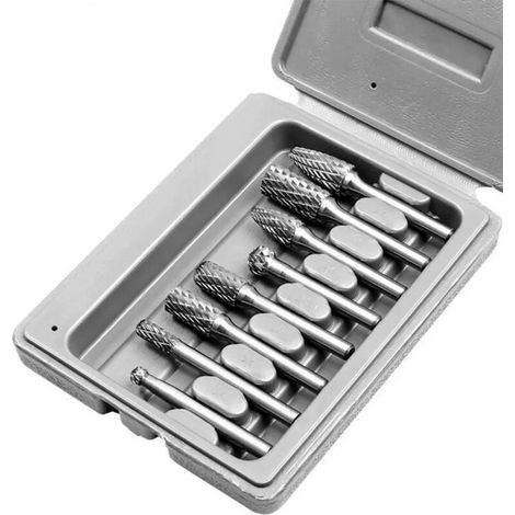 Lime rotative électrique en acier au carbure – hauteur de 6 mm à 12 mm pour le ponçage du bois et du métal (8 pièces) (1/5)