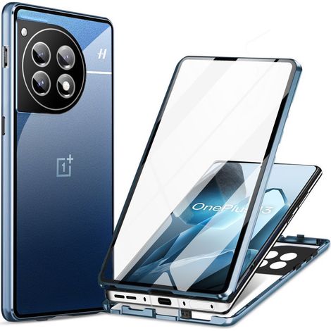 Schutzhülle für OnePlus 13, magnetisches Dualglas, Blau