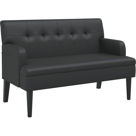 Banc avec dossier Noir 112x65,5x75 cm Similicuir CFW182460 (1/5)